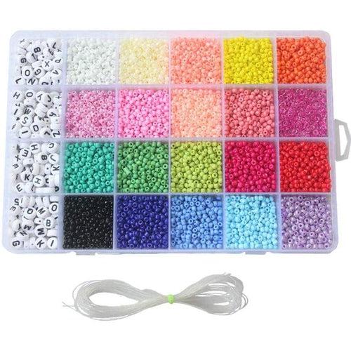 Mini Seed Beads 3300 PCS Set for Jewelry Making Bracelet Beads - DIY Crafts（4mm), Age 5+