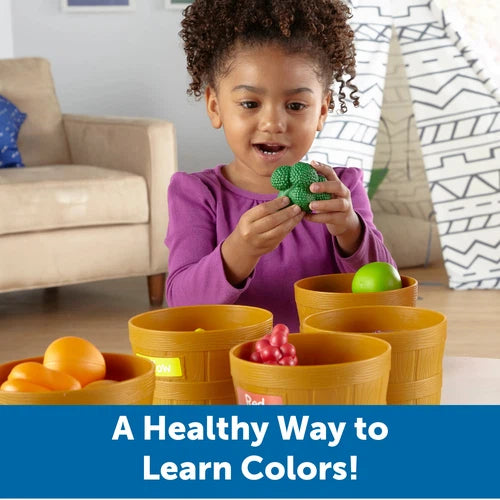Learning Resources Farmer's Market Food Color Sorting Set | 30 pcs Math Educational Kit for kids Age 1.5+