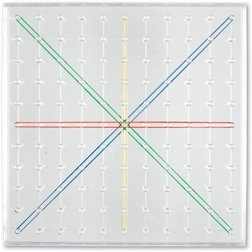 11 X 11 Pin شفافة Geoboard | 23 سم ، مجموعة الرياضيات بواسطة Learning Resources US | سن 5+