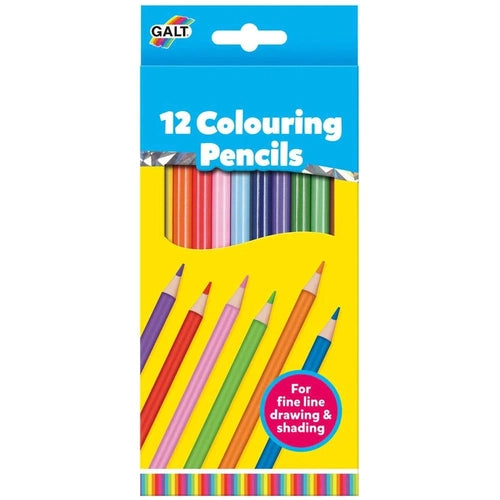 12 Colouring Pencils | For fine line drawing and shading | Art & Craft set by Galt UK | Ages 4+