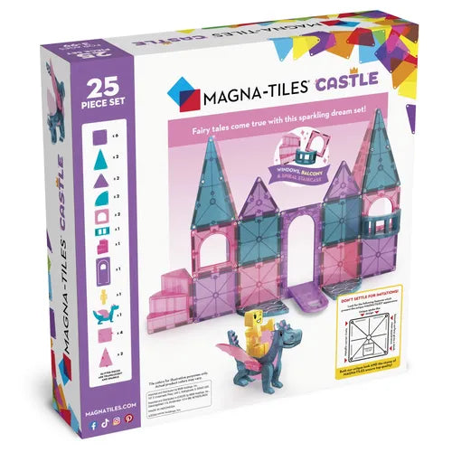 Magna-Tiles Castle 25-Piece Set - 242025CA | Educational Construction Set for Kids Age 3+
