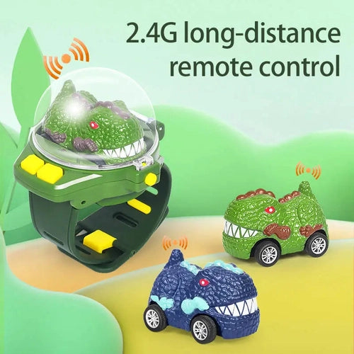 2.4G Alloy Dinosaur Mini Watch Remote Control Car | RC Toy For Kids With Light for Kids Age 3+