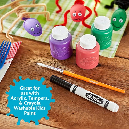 4 Round Paint Brushes | Crisp Edges & Broad Strokes | Art & Craft Set by Crayola US for Kids Age 3+