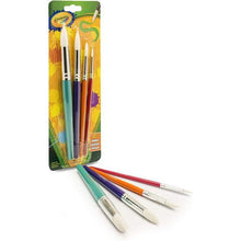 Load image into Gallery viewer, 4 Round Paint Brushes | Crisp Edges &amp; Broad Strokes | Art &amp; Craft Set by Crayola US for Kids Age 3+
