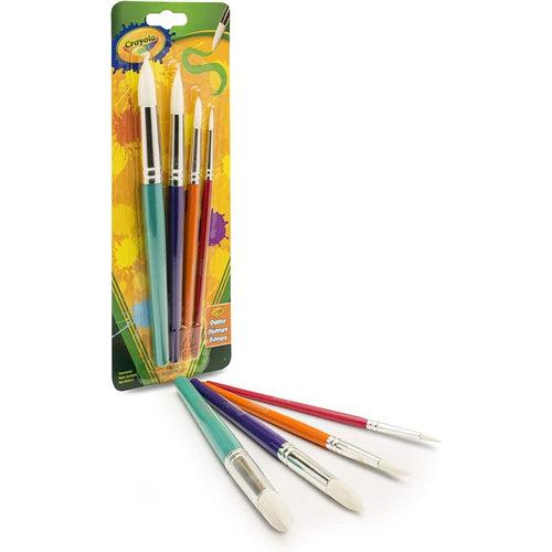 4 Round Paint Brushes | Crisp Edges & Broad Strokes | Art & Craft Set by Crayola US for Kids Age 3+
