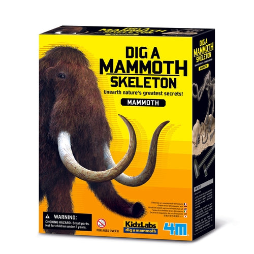 4M Kidz Labs - Dig a Mammoth Skeleton Kit | Science Set for Kids Age 8+