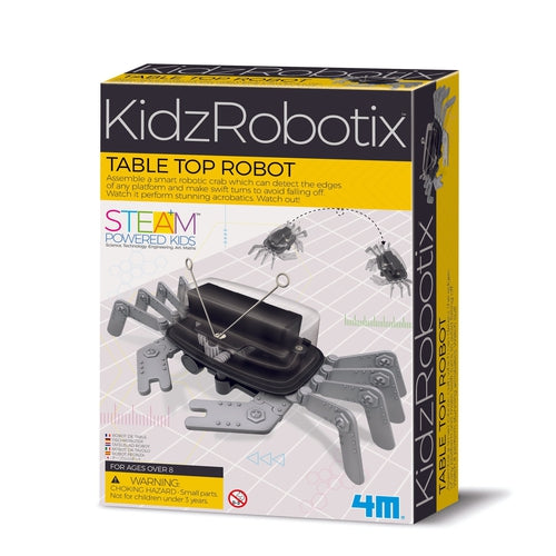 4M Kidz Robotix - روبوت سطح الطاولة | مجموعة هندسة التكنولوجيا التي يمكن صنعها بنفسك للأطفال من سن 8 سنوات فما فوق