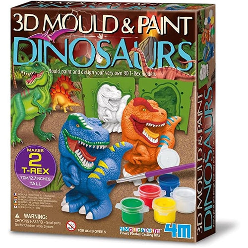 4M Mould & Paint - 3D Dinosaurs | Arts and Crafts Kit for Kids Age 5+