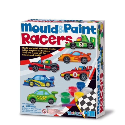 4M Mould and Paint - Racers | Arts and Crafts Kit for Kids Age 5+