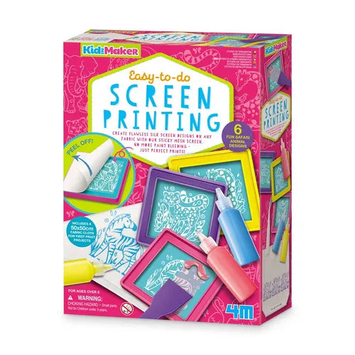 4M - KidzMaker - آسان اسکرین پرنٹنگ - 04797 | بچوں کے لیے آرٹ / کرافٹ سیٹ 5+