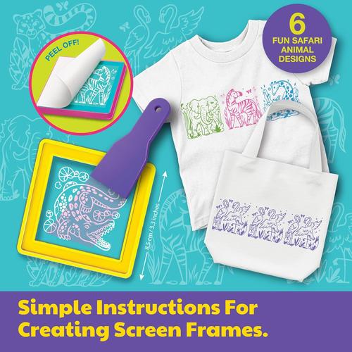 4M - KidzMaker - آسان اسکرین پرنٹنگ - 04797 | بچوں کے لیے آرٹ / کرافٹ سیٹ 5+