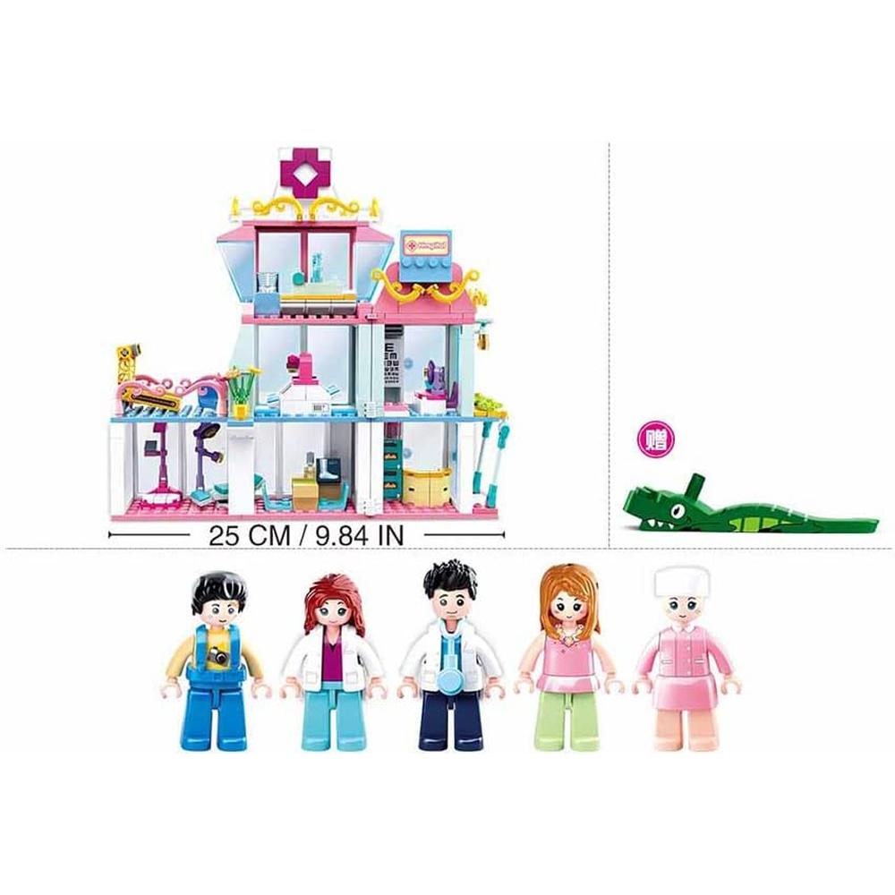 Sluban Girls Dream – Hospital set with many characters | 459 Pcs Construction toy set for Kids Age 6+