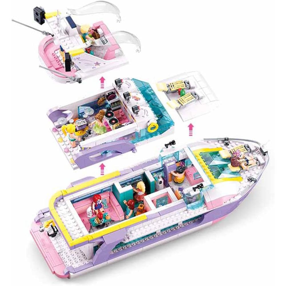 Sluban Girls Dream - Yacht | 1108 Pcs Construction toy set for Kids Age 8+
