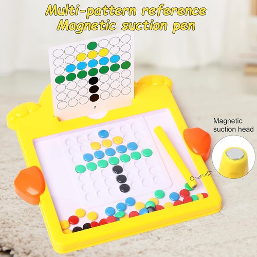 Magnetic Drawing Board | Cute Duck, Large Doodle Board with Magnetic Pen and Beads, Magnetic Dot Art Set for kids Age 3+