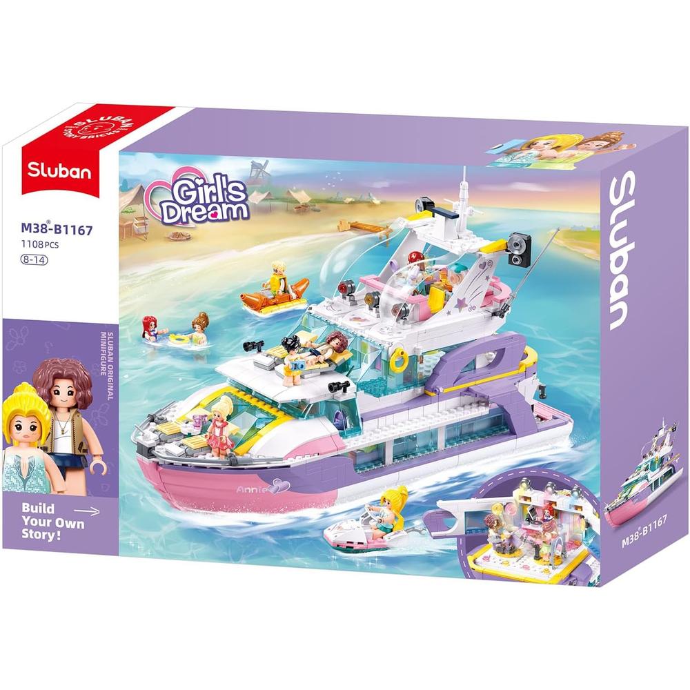 Sluban Girls Dream - Yacht | 1108 Pcs Construction toy set for Kids Age 8+