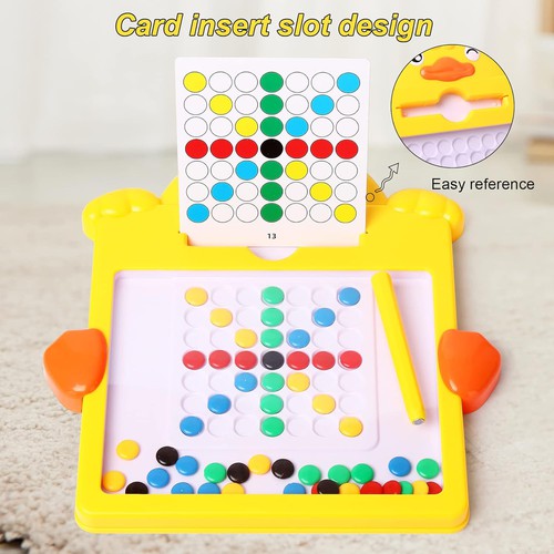 Magnetic Drawing Board | Cute Duck, Large Doodle Board with Magnetic Pen and Beads, Magnetic Dot Art Set for kids Age 3+