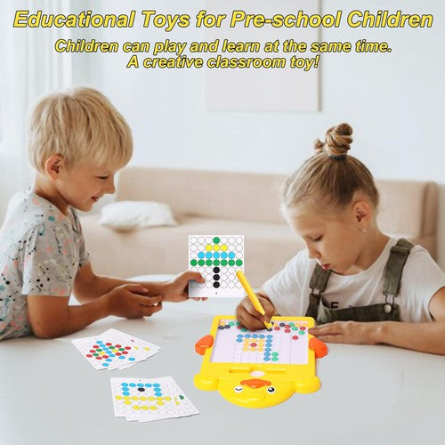 Magnetic Drawing Board | Cute Duck, Large Doodle Board with Magnetic Pen and Beads, Magnetic Dot Art Set for kids Age 3+