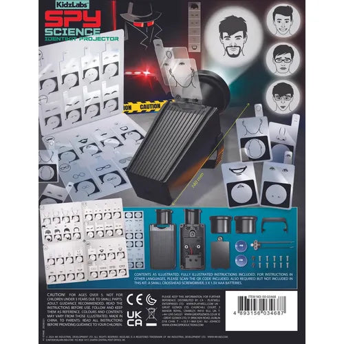 4M Kidzlabs / Identikit Projector Spy Kit - 03468 | Science Educatiobal Set for Kids 5+