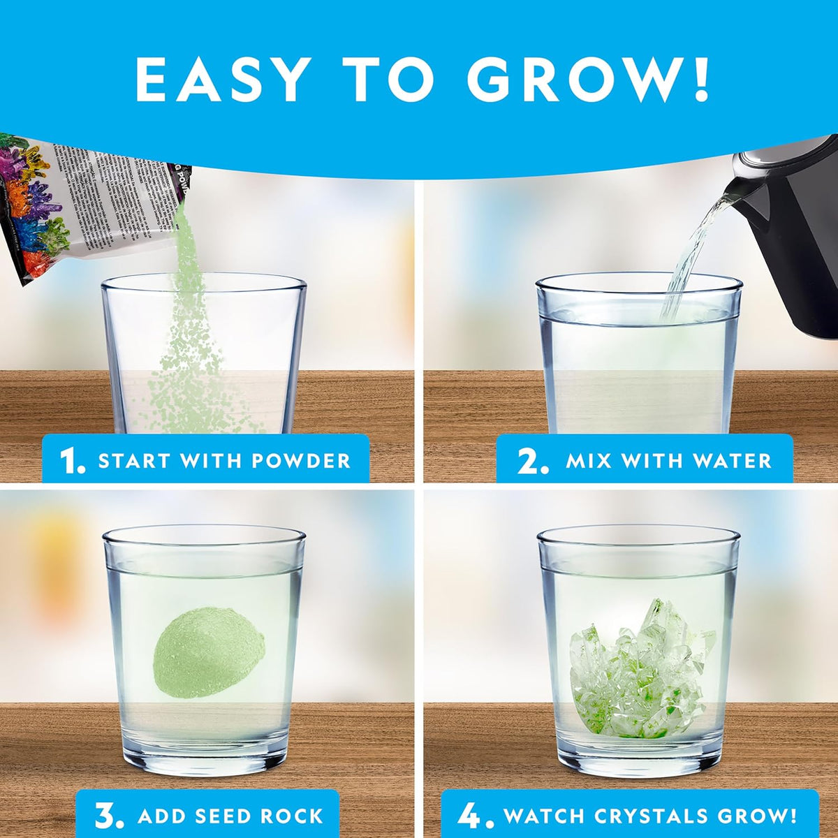 National Geographic Jumbo Crystal Growing Lab| Science set for Kids Ages 8+
