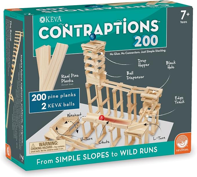 MindWare KEVA Contraptions, 200 Plank Set by MindWare | Building Sets For Kids Ages 7+