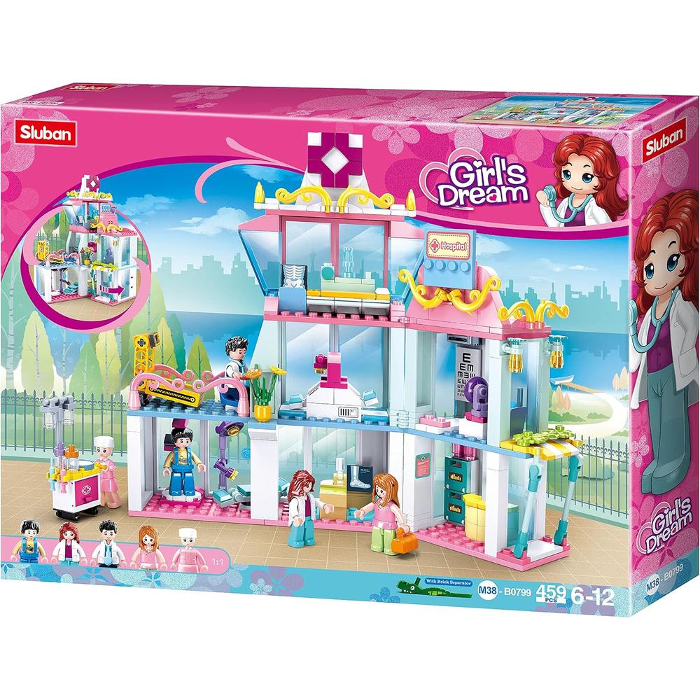 Sluban Girls Dream – Hospital set with many characters | 459 Pcs Construction toy set for Kids Age 6+