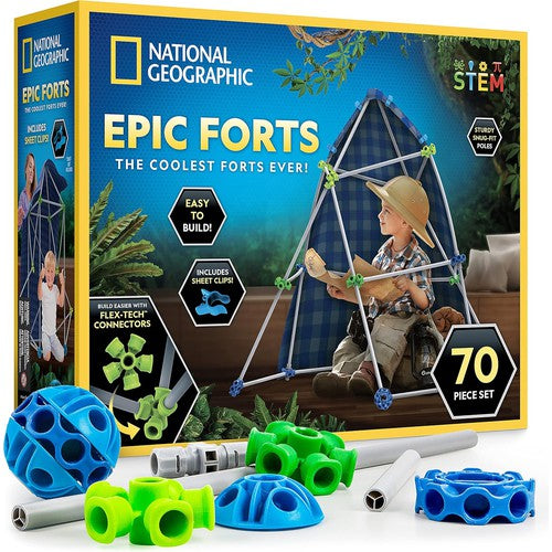 National Geographic Epic Forts Building Kit 70 pcs Indoor Construction Set for Kids Age 4