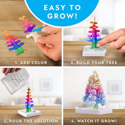 National Geographic Crystal Forest | Grow 6 Crystal Trees in Just 6 Hours | Science Educational Craft Kit with Art Supplies for Kids Age 8+