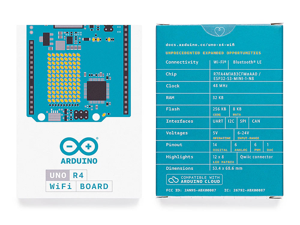 Arduino UNO R4 WiFi ABX00087 | All-In-One kit with enhanced processing power Wifi/Bluetooth enabled