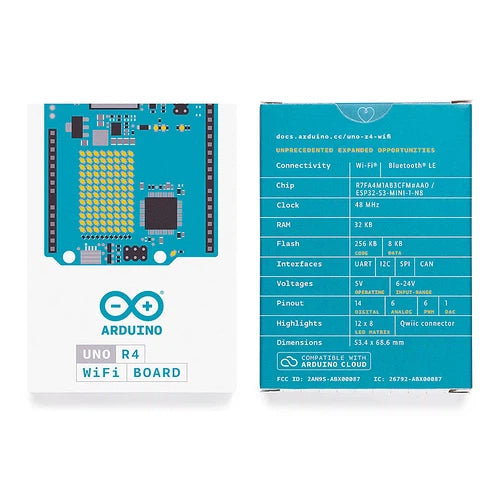 Arduino UNO R4 WiFi ABX00087 | مجموعة شاملة مع قوة معالجة معززة تدعم تقنية WiFi/Bluetooth