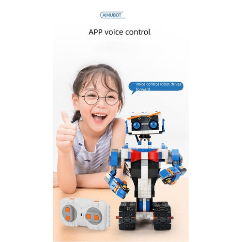 AIMUBOT - Building Blocks, App Program, Remotely Controlled Robot | Lego-Like DIY Technology/Engineering Set for Kids Age 8+