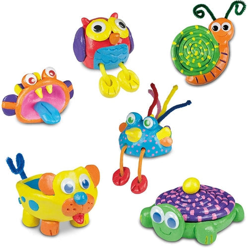 Animal Pottery | Make and Pain 6 Fun Animal Pots | Art & Craft set by Galt UK | Ages 6+