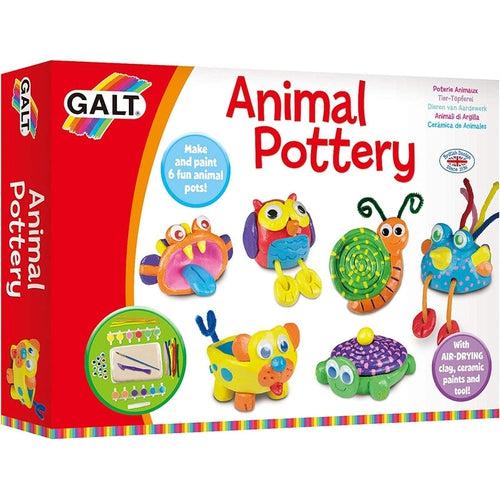الفخار الحيواني | اصنع وألم 6 أواني حيوانات مرحة | مجموعة Art & Craft من Galt UK | الأعمار 6+