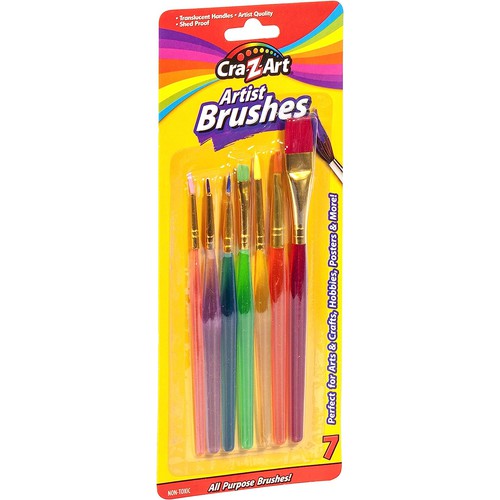 Artist Brushes, Assorted Sizes Blist Carded, 7 pcs (CA-10700)  | Art and Craft Set by Cra-Z-Art