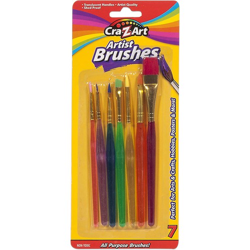 Artist Brushes, Assorted Sizes Blist Carded, 7 pcs (CA-10700)  | Art and Craft Set by Cra-Z-Art