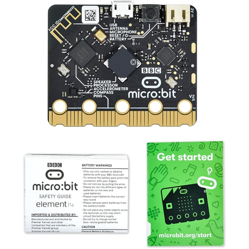 BBC Micro:Bit Go Kit - v2.2 - MBT0039 | Includes Coding Card, Battery, USB, Guide - Full set w/o box, Tech/Eng Set for Kids Age 8+