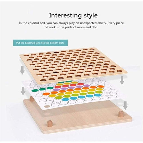 Beads Puzzle Board for Hands Brain Training | Fine Motor Skills Montessori set for Kids 3+