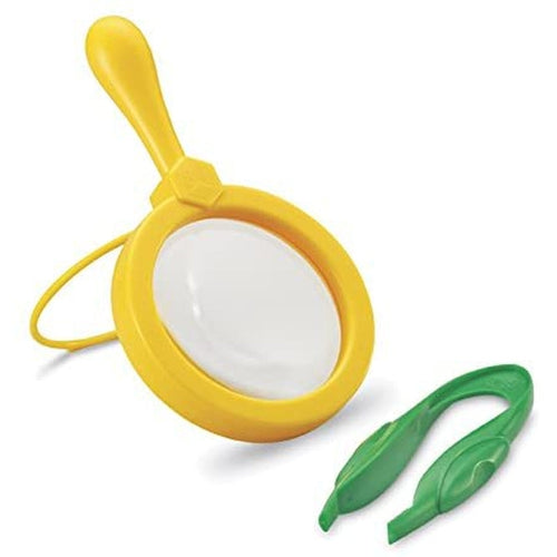 Big Magnifier & Tweezers - Multi Color | Fine Motor Toy, Easy Grip Science set by Learning Resources US | Age 3+