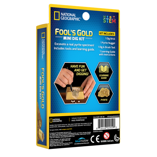 Carded Fool's Gold - Mini Dig Kit | Science Set by National Geographic for Kids Age 8+