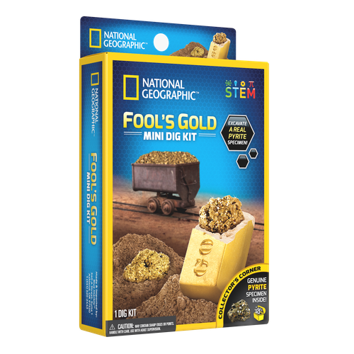 Carded Fool's Gold - Mini Dig Kit | Science Set by National Geographic for Kids Age 8+