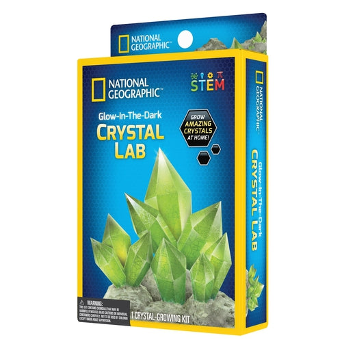 Carded GLOW-IN-THE-DARK Crystal Lab | Science Kit by National Geographic for Kids Age 8+