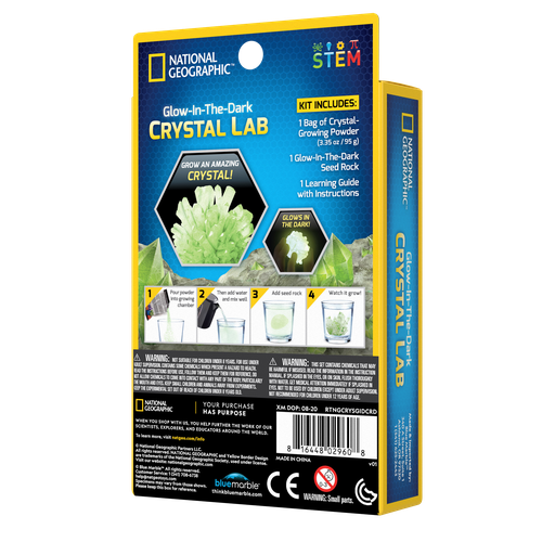 Carded GLOW-IN-THE-DARK Crystal Lab | Science Kit by National Geographic for Kids Age 8+