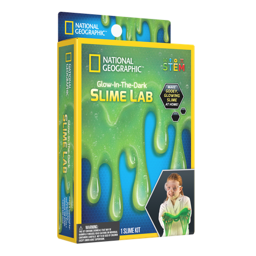 Carded GLOW-IN-THE-DARK Slime Lab | Science Kit by National Geographic for Kids Age 8+