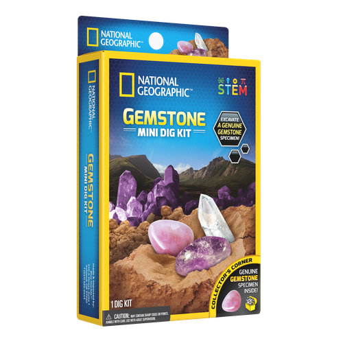 کارڈڈ Gemstone - Mini Dig Kit | نیشنل جیوگرافک کی طرف سے 8 سال سے زیادہ عمر کے بچوں کے لیے سائنس سیٹ