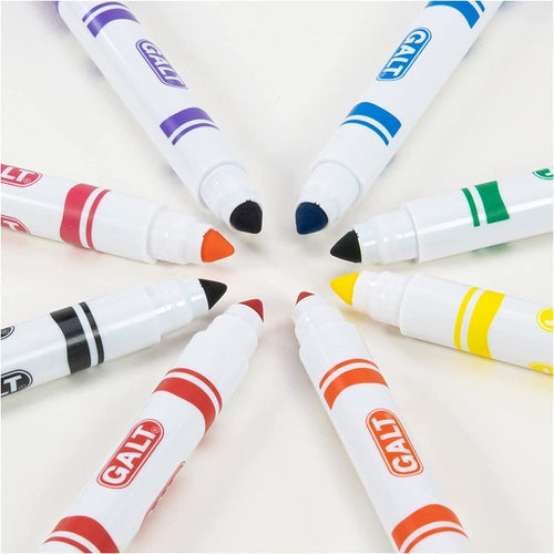 Chunky Pens | 8 Bright Colouring Pens with Washable Ink | Art & Craft set by Galt UK | Ages 3+