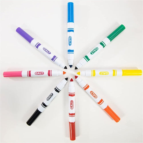 Chunky Pens | 8 Bright Colouring Pens with Washable Ink | Art & Craft set by Galt UK | Ages 3+