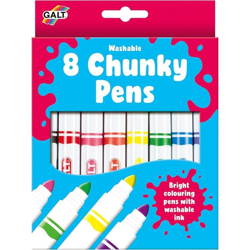 Chunky Pens | 8 Bright Colouring Pens with Washable Ink | Art & Craft set by Galt UK | Ages 3+