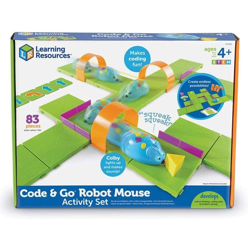 Code & Go Robot Mouse | 83 Pieces Coding Robot | Technology Set by Learning Resources US |  Age 4+