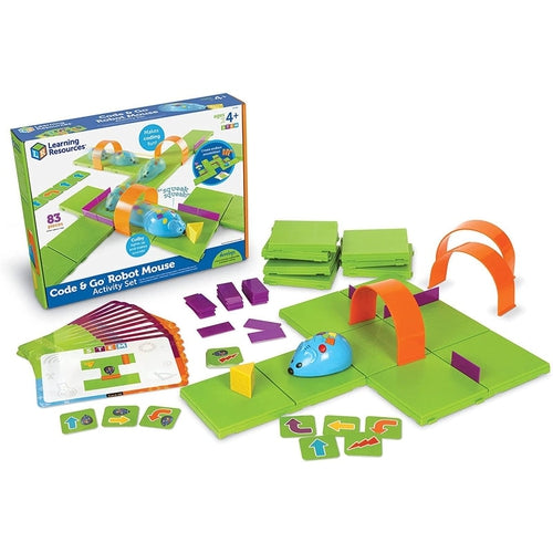 Code & Go Robot Mouse | 83 Pieces Coding Robot | Technology Set by Learning Resources US |  Age 4+