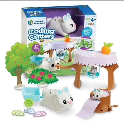 Coding Critters® Bopper, Hip & Hop | 22 pieces Coding Robot by Learning Resources US | Age 4+