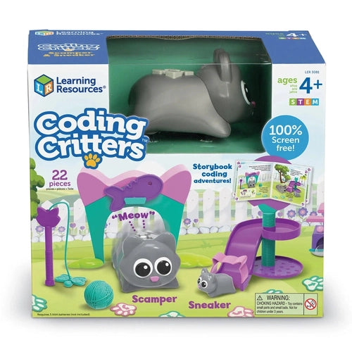 Coding Critters® Scamper & Sneaker | 22 pieces Coding Robot by Learning Resources US | Age 4+